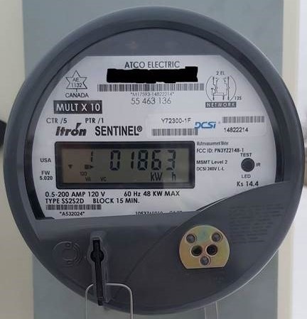 Demand meter example displaying kW