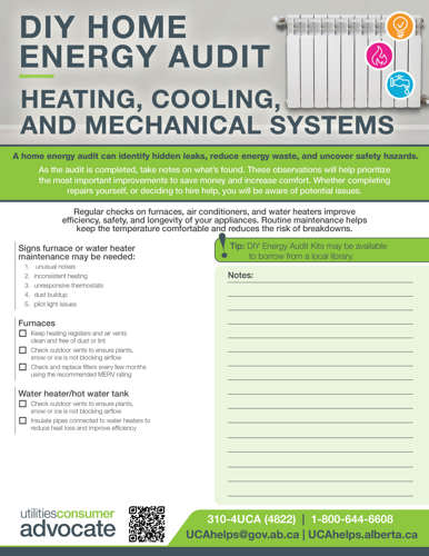 Heating, cooling, and mechanical systems DIY home energy audit