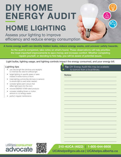 Home lighting DIY home energy audit